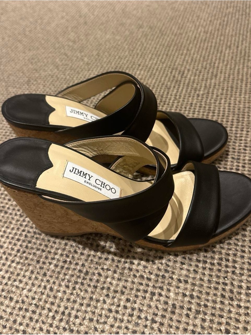 Jimmy Choo Black Leather Mules - Picture 2 of 5